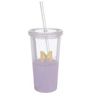 Kate Spade lavander M Initial Tumbler (no straw)